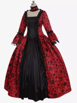 Robe rococo Marie-Antoinette costume de bal masqué de Versailles costumes victoriens rococo à imprimé floral