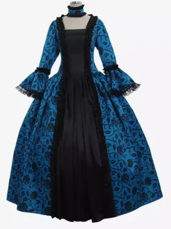 Robe rococo Marie-Antoinette costume de bal masqué de Versailles costumes victoriens rococo à imprimé floral