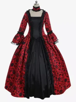 Robe rococo Marie-Antoinette costume de bal masqué de Versailles costumes victoriens rococo à imprimé floral