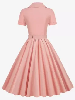 Robe rétro glamour style années 50 col en V boutons manches courtes superposées taille M style rockabilly