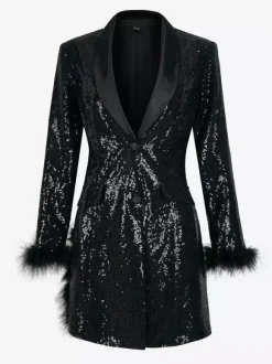 Robe rétro vintage des années 1980 blazer paillettes soirée bal masqué enterrement de vie de jeune fille pour femme
