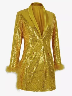 Robe rétro vintage des années 1980 blazer paillettes soirée bal masqué enterrement de vie de jeune fille pour femme