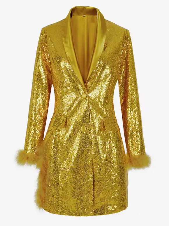 Robe rétro vintage des années 1980 blazer paillettes soirée bal masqué enterrement de vie de jeune fille pour femme