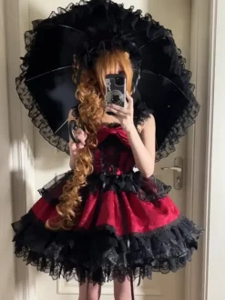Robe Sweet Lolita avec n艙ud dans le dos et bandage JSK Robe courte Lolita