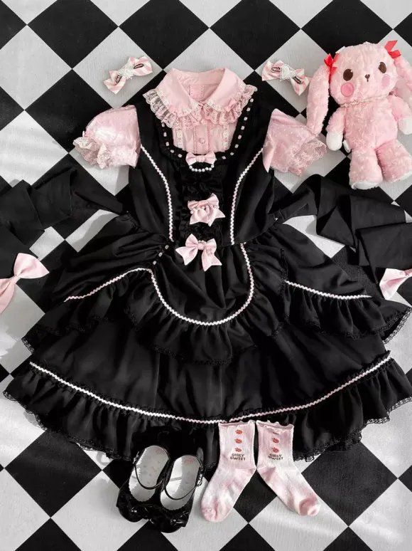 Robe Sweet Lolita en polyester pull sans manches