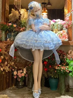 Robe Sweet Lolita JSK Glaze Fantasy sans manches à volants broderie et n艙ud papillon 4 couleurs