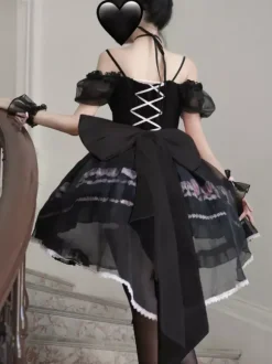 Robe Sweet Lolita JSK Glaze Fantasy sans manches à volants broderie et n艙ud papillon 4 couleurs