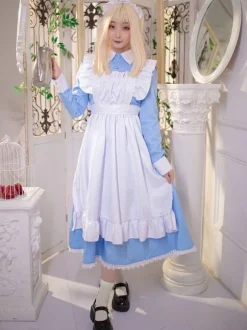 Robe Sweet Lolita Robe à volants en polyester à manches longues