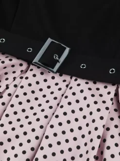 Robe swing vintage années 1950 robe à pois contrastés col carré robe de thé