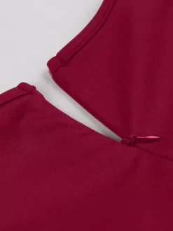 Robe trapèze à manches courtes et col rond ornée d'un n艙ud sur le côté collection femme 2026