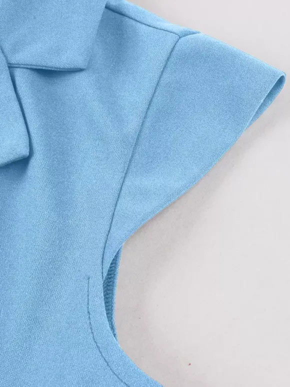Robe trapèze vintage années 1950 pour femme sans manches à col idéale pour un tea party.