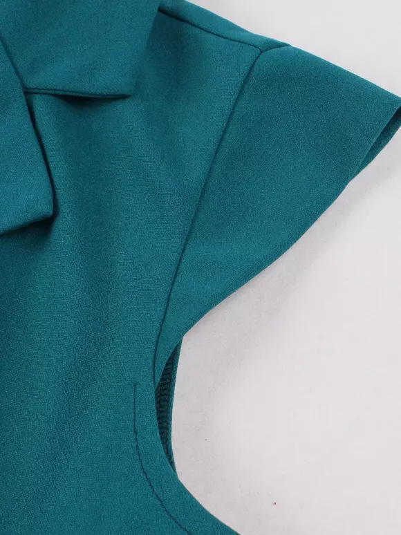 Robe trapèze vintage années 1950 pour femme sans manches à col idéale pour un tea party.