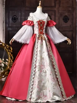 Robe victorienne pour femme épaules dénudées manches longues bordure en dentelle robe de bal vintage