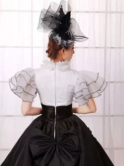Robe Vintage Costume victorien Ball Opéra robe noire costumes rétro femmes Halloween