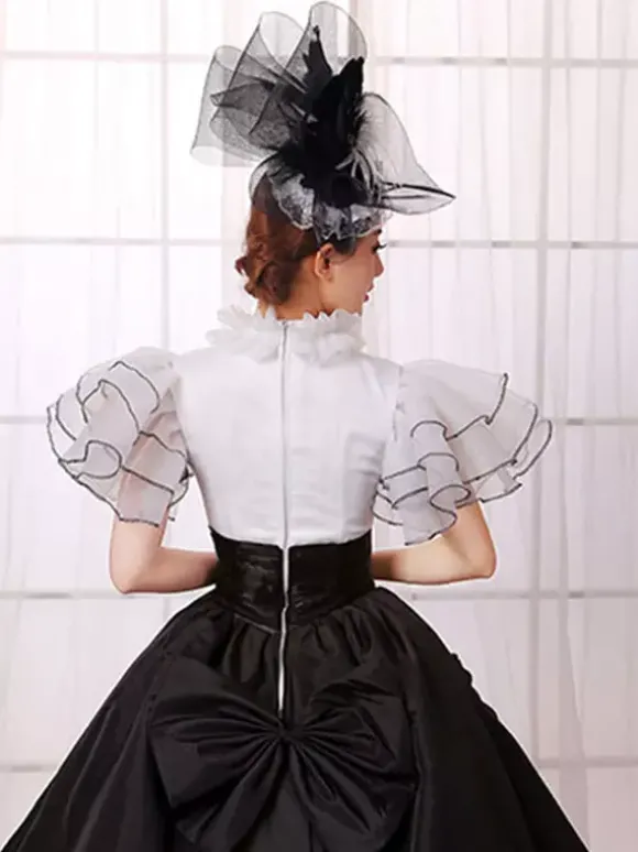 Robe Vintage Costume victorien Ball Opéra robe noire costumes rétro femmes Halloween