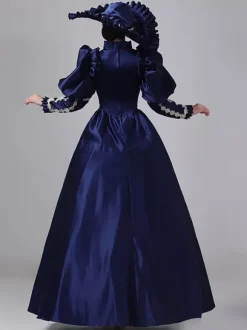 Robe Vintage Costumes Rétro À Volants Robe Marie Antoinette Tunique Royale Pour Femmes Déguisement Médiéval