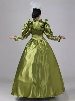 Robe Vintage Costumes Rétro À Volants Robe Marie Antoinette Tunique Royale Pour Femmes Déguisement Médiéval