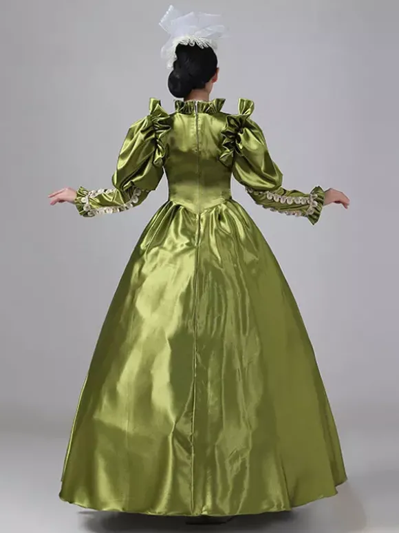 Robe Vintage Costumes Rétro À Volants Robe Marie Antoinette Tunique Royale Pour Femmes Déguisement Médiéval