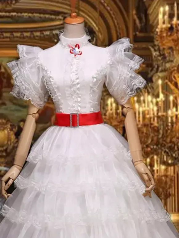 Robe Vintage Médiévale Blue Opéra style rococo à niveaux robe Royal Court synthétique Costumes