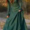 Robe Vintage Médiévale Manches Longues Robe Balançoire Costume Cosplay Halloween