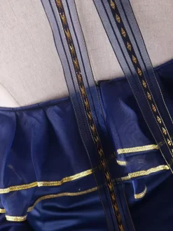 Robe Vintage Opéra Costume Rétro Bleu Marine Foncé Robe De Bal À Volants Vintage Halloween
