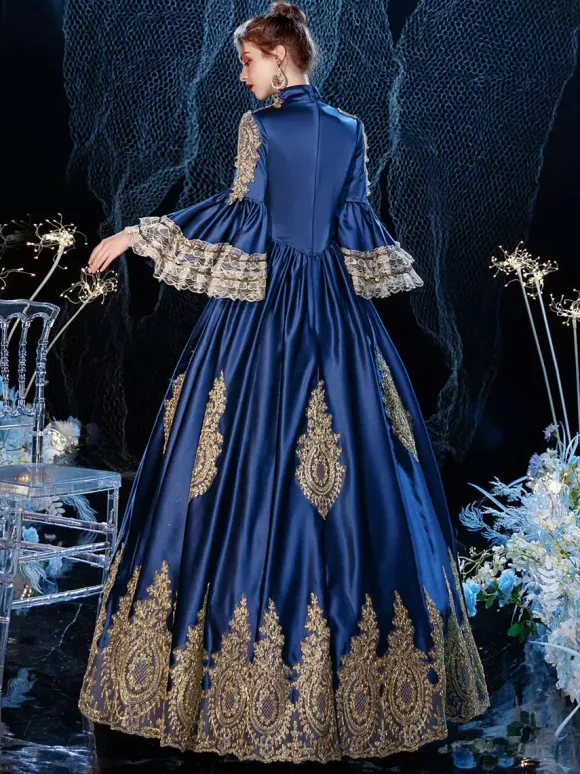 Robe Vintage Rococo Victorien Rétro Costume Opéra Dentelle Coton Cosplay Déguisement Carnaval