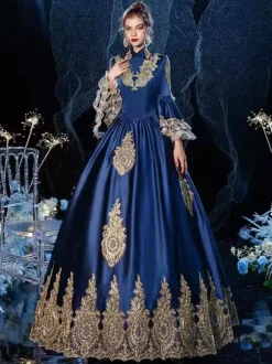 Robe Vintage Rococo Victorien Rétro Costume Opéra Dentelle Coton Cosplay Déguisement Carnaval