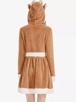 Robe À Capuche Noël Kaki Déguisement Enfant Costumes De Vacances De Noël