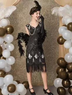 Robe Charleston Robe Année 20 Costume Vintage Robe Rétro Robe Great Gatsby Déguisements Halloween Bourgogne