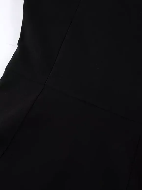 Robe-chemise froncée pour femme mini-robe chic - Ourlet en dentelle noire manches longues coupe moulante - Idéale pour le printemps du bureau au dîner (2026)
