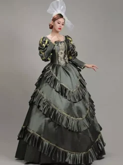 Robe Classique Polyester Manches Longues Robes Classiques Gris Foncé