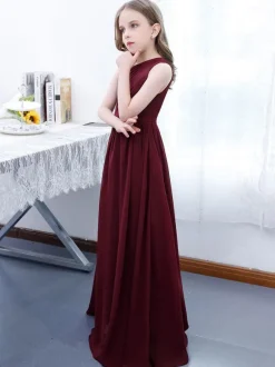Robe cortège enfant robe fille de fleur à une épaule robe plissée en mousseline de soie