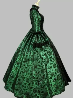 Robe Costume Robe Rococo Costume Baroque Dentelle Volant Opéra Robe de Soirée Déguisements Halloween Bourgogne