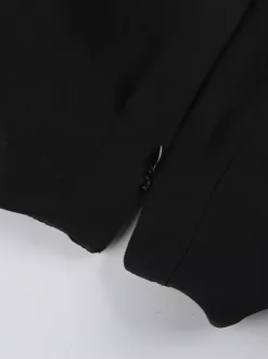 Robe courte à manches bouffantes pour femme style rétro chic - Noir élégant col montant coupe moulante - Idéale pour le printemps 2026