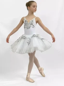 Robe de Ballet blanche femme adulte ballerine paillettes volants dentelle Polyester robe vêtements de danse