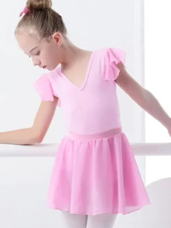 Robe de ballet Violet Ballerine enfants plissée Oeuvre d'art façonnant Ensemble vêtements de performance