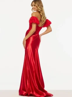 Robe de bal sirène col en V dentelle balayage dentelle robes de soirée formelles