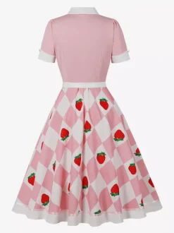 Robe de cocktail swing vintage années 1950 pour femme sans manches style rétro