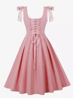 Robe de cocktail swing vintage années 1950 pour femme sans manches style rétro