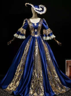 Robe de costume victorienne rococo rouge Robe Marie Antoinette Bourgogne