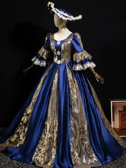 Robe de costume victorienne rococo rouge Robe Marie Antoinette Bourgogne