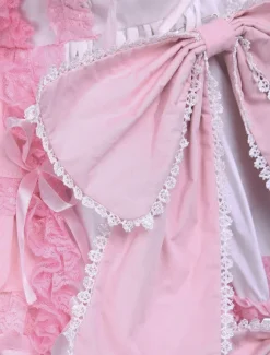 Robe de coton rose bonbon Loltia cavalier s鈥檌ncline couches volants Déguisements Halloween