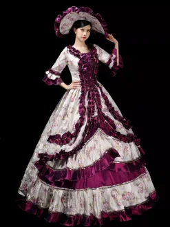 Robe de cour royale européenne pour femme robe de bal victorienne vintage élégante costume de photographie de princesse et robe de spectacle sur scène