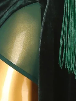 Robe De Danse Latine Fendue Vert Foncé Pour Femmes Costume De Danse