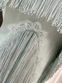 Robe de danse latine noire à franges pour femme costume de danse spaghetti gainant