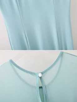 Robe de danse pour femmes col rond manches courtes jupe plissée costumes de danse de salon