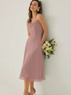 Robe de demoiselle d'honneur courte en mousseline de soie sans manches fermeture éclair col carré robes de soirée de mariage