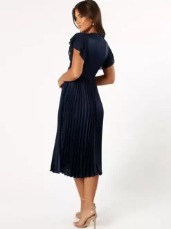 Robe de demoiselle d'honneur courte élastique en soie comme du Satin manches courtes fermeture éclair col en v robes de soirée de mariage