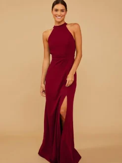 Robe de demoiselle d'honneur en mousseline de soie robe de bal trapèze longueur au sol