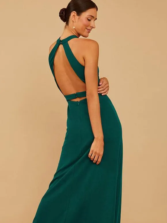 Robe de demoiselle d'honneur en mousseline de soie robe de bal trapèze longueur au sol